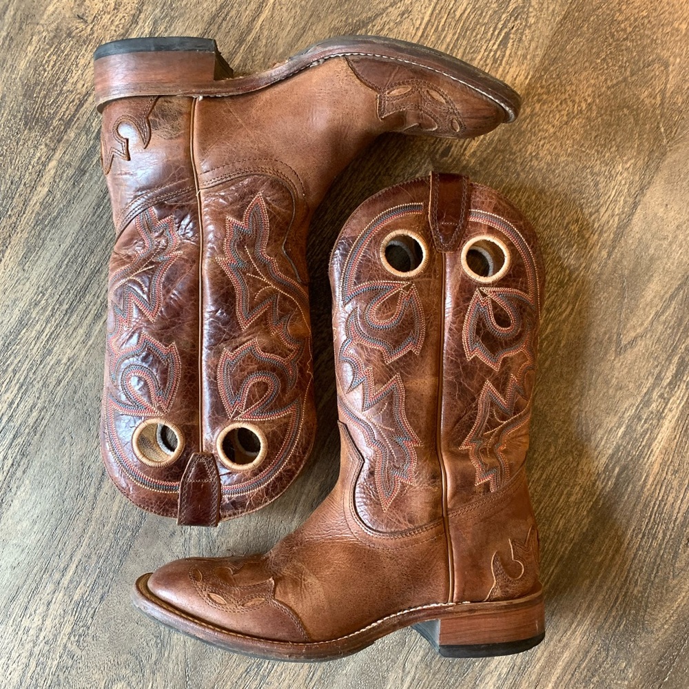 Boulet Western Puma Tan Madera 3090 Leather Boots